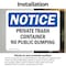 Signmission Private Trash Container No Public Dumping, 24 in W x Rectangle, Vinyl Decal OS-2PACK-NS-D-1824-L-16425 - alternate 3